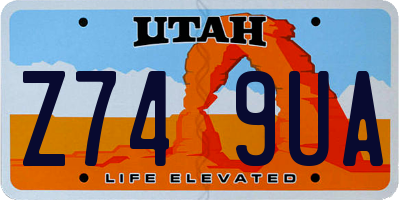 UT license plate Z749UA