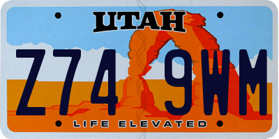 UT license plate Z749WM