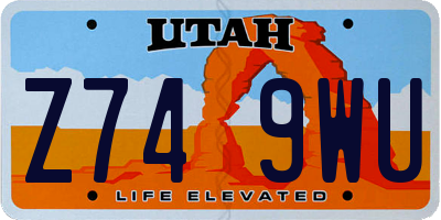 UT license plate Z749WU