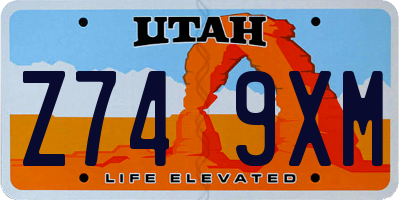 UT license plate Z749XM