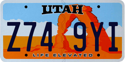 UT license plate Z749YI