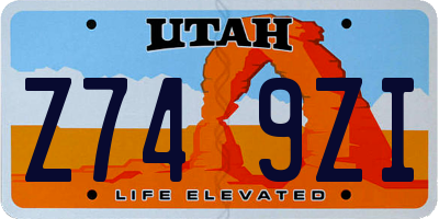 UT license plate Z749ZI