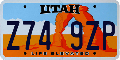 UT license plate Z749ZP