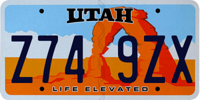 UT license plate Z749ZX