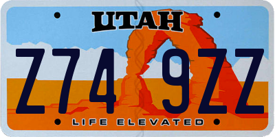 UT license plate Z749ZZ
