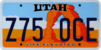 UT license plate Z750CE