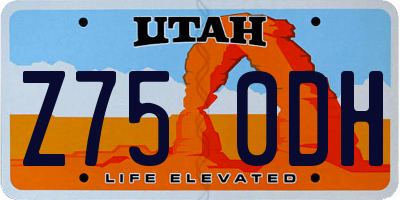 UT license plate Z750DH
