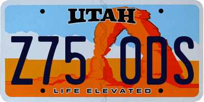 UT license plate Z750DS