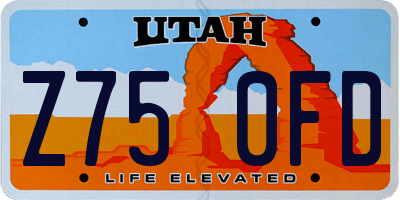 UT license plate Z750FD