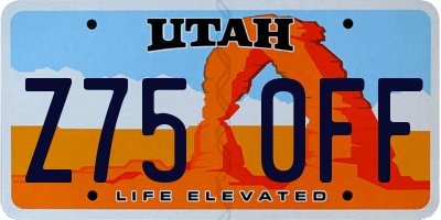 UT license plate Z750FF