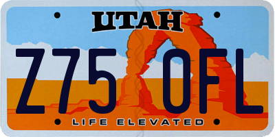 UT license plate Z750FL