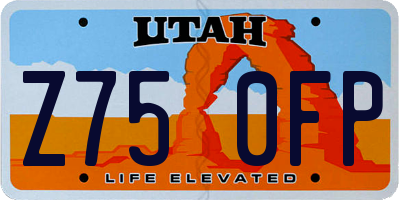 UT license plate Z750FP