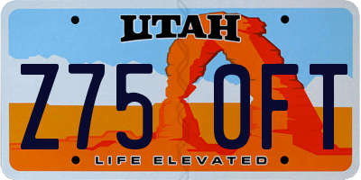 UT license plate Z750FT