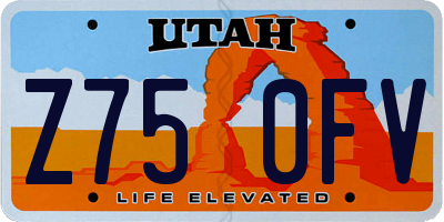 UT license plate Z750FV