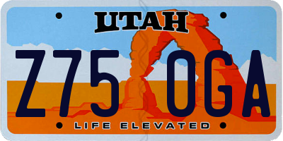 UT license plate Z750GA
