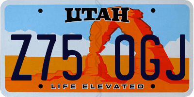 UT license plate Z750GJ