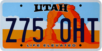 UT license plate Z750HT