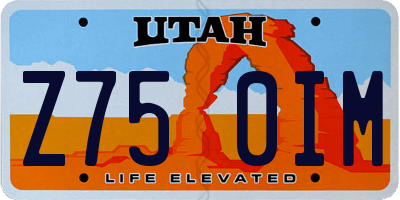 UT license plate Z750IM