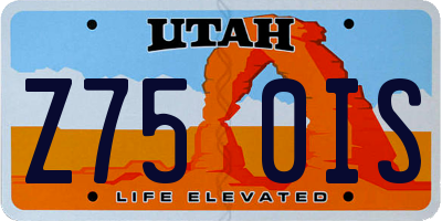UT license plate Z750IS