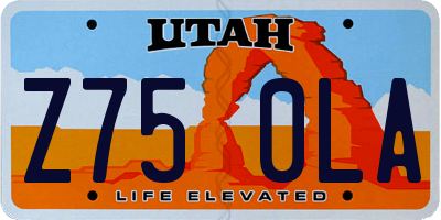 UT license plate Z750LA
