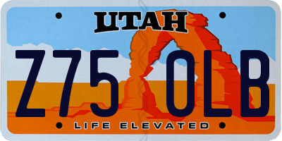 UT license plate Z750LB