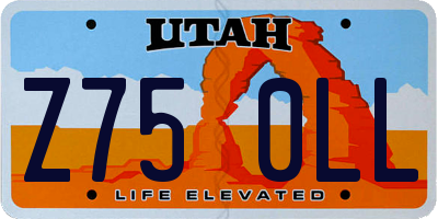 UT license plate Z750LL