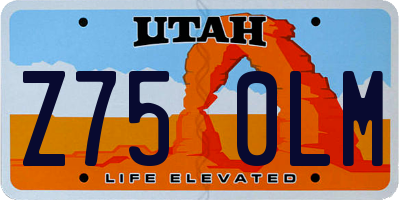UT license plate Z750LM