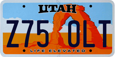 UT license plate Z750LT