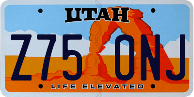 UT license plate Z750NJ