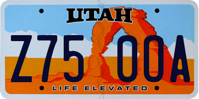 UT license plate Z750OA