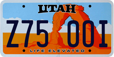 UT license plate Z750OI