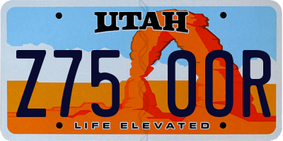 UT license plate Z750OR