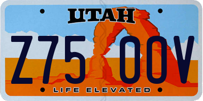 UT license plate Z750OV