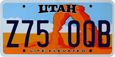 UT license plate Z750QB