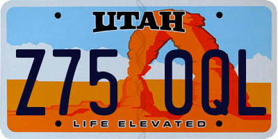 UT license plate Z750QL