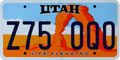 UT license plate Z750QO