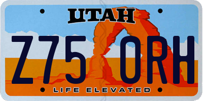 UT license plate Z750RH