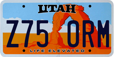 UT license plate Z750RM