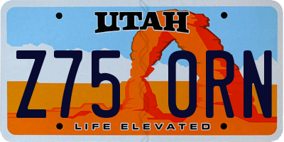 UT license plate Z750RN