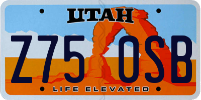 UT license plate Z750SB