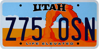 UT license plate Z750SN