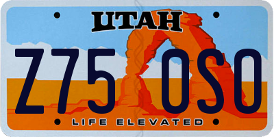 UT license plate Z750SO