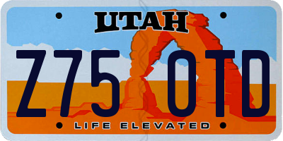 UT license plate Z750TD