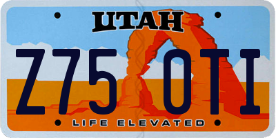 UT license plate Z750TI