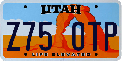 UT license plate Z750TP