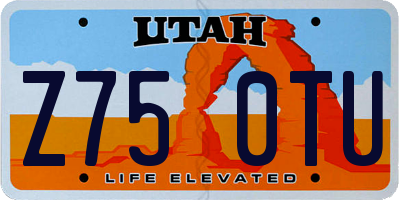 UT license plate Z750TU