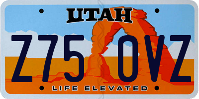 UT license plate Z750VZ