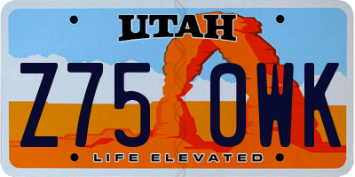 UT license plate Z750WK