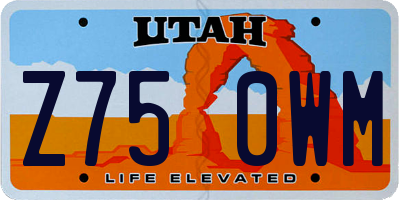 UT license plate Z750WM