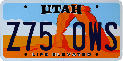 UT license plate Z750WS